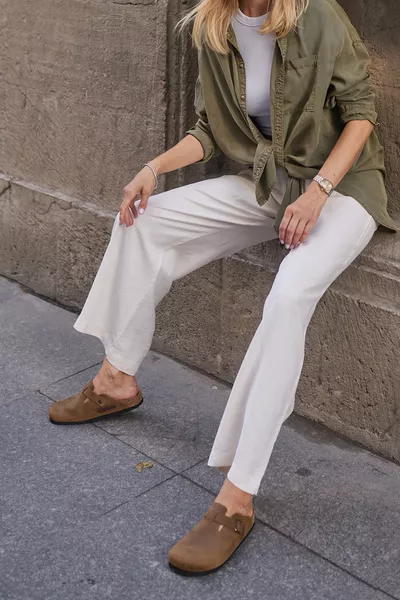 شباشب أوسلو جلد عجل طبيعي بقاعدة من الفطر للجنسين