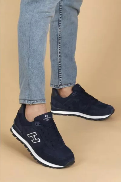 Donkerblauw - Hammerjack Peru  Echt Leren Sportschoenen