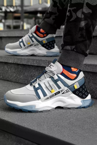 حذاء رياضي رجالي دي إس ألبرز بألوان الأبيض والأزرق