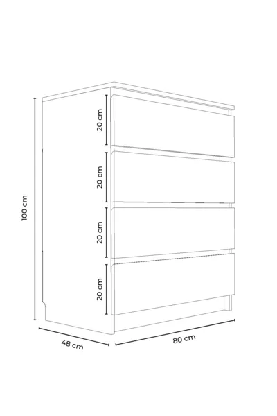 Derinkuyu 4-Drawer Dresser Bedroom Baby Room Youth Room Anthracite
