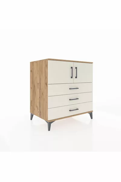 Kronos Comò 2 Ripiani 3 Cassetti 2 Ante Pino-Agata