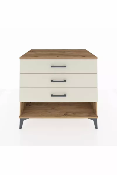 Kronos Dresser 3-Drawer Pine-Onyx