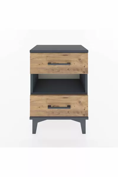 Argeş Commode met één plank en 2 lades Antraciet-Spar