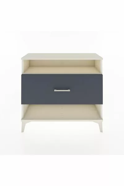 Commode Arges à une étagère et un tiroir, Pierre de lune-Anthracite