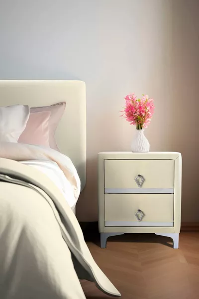 Doppia Linea Silver Nachtkastje, met twee lades