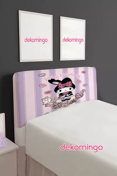 RIBBON MY MELODY PATTERNED BED BASE HEADBOARD COVER (SINGLE)