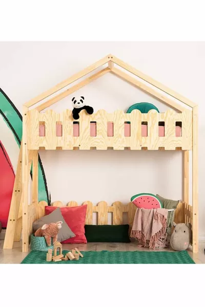 Markaawm Montessori Loft Bed with Play Area Wooden Kids Bunk Bed