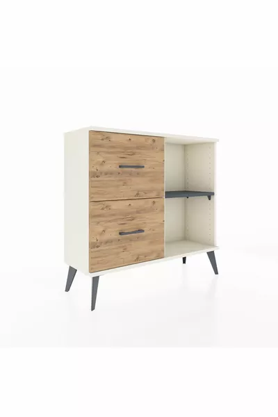 Arges Dressoir Enkel Plank 2 Lade Agaat-Antraciet/Den