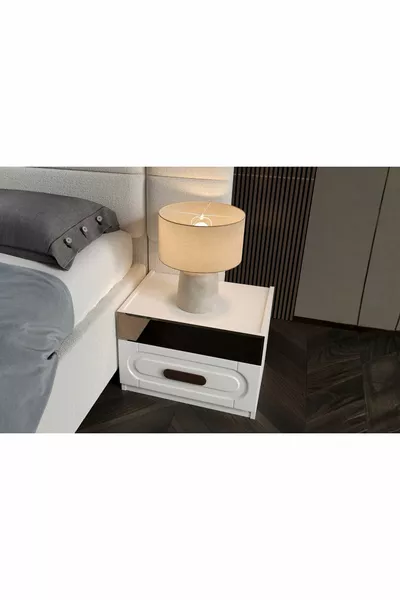 Rias White Nightstand