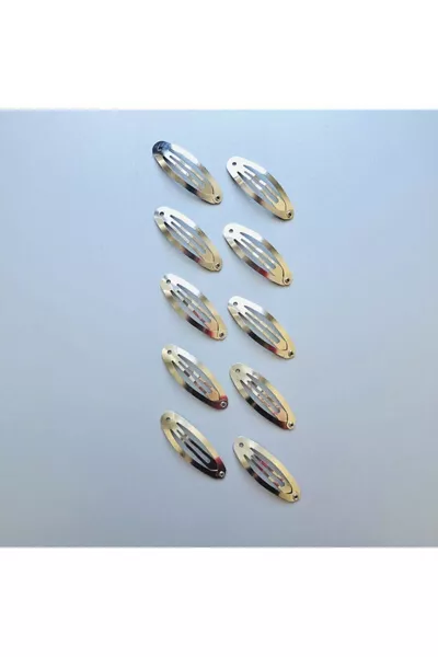 5 см сребрист цвят, качествен метален овален щипков копче със скоба, брой