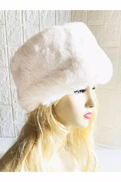 White Faux Fur Hat