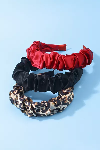 3-Piece Ruched Satin Tiara Set