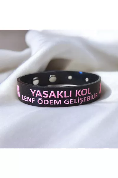 Breast Cancer Awareness Bracelet Lymphedema Bracelet Restricted Arm Warning Bracelet (PAINT DOES NOT COME OFF)