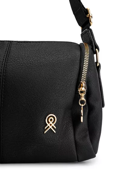 Kunstleder Damen Umhängetasche Polya Schwarz