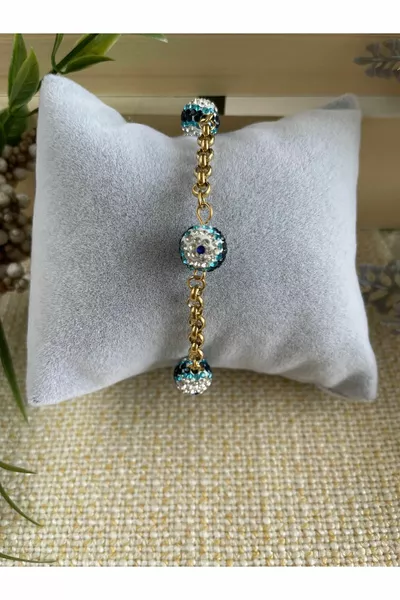 Stylish Evil Eye Beaded Stainless Steel Bracelet