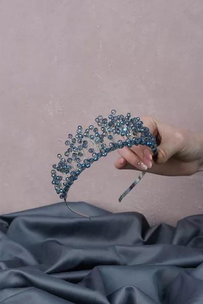 Aren Bridal Henna Crown with Crystal Beads