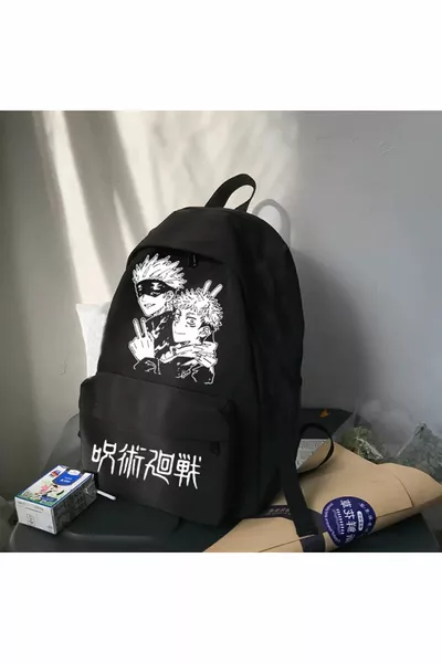 حقيبة ظهر مدرسية من جوجوتسو كايسن بتفاصيل زجاجة ماء