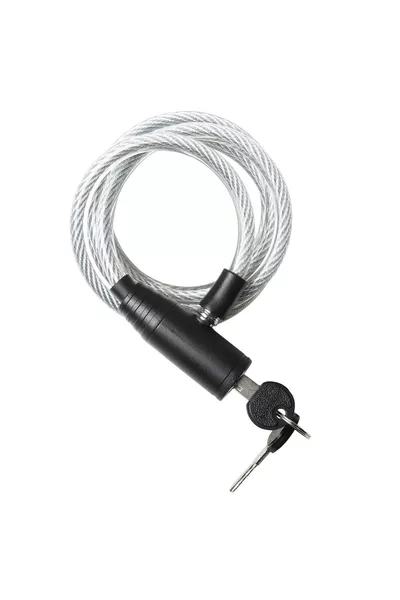 قفل دراجة مع مفتاح رمادي