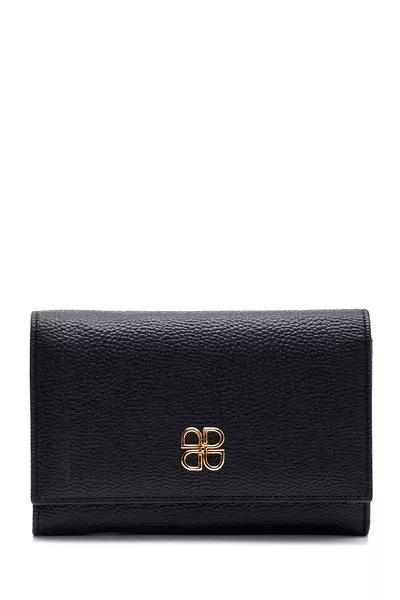 Дамско черно портмоне FT