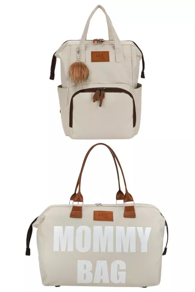 حقيبة ظهر للعناية بالأم والطفل مع حقيبة زجاجة حرارية وحقيبة ماما للعناية بالأم والطفل