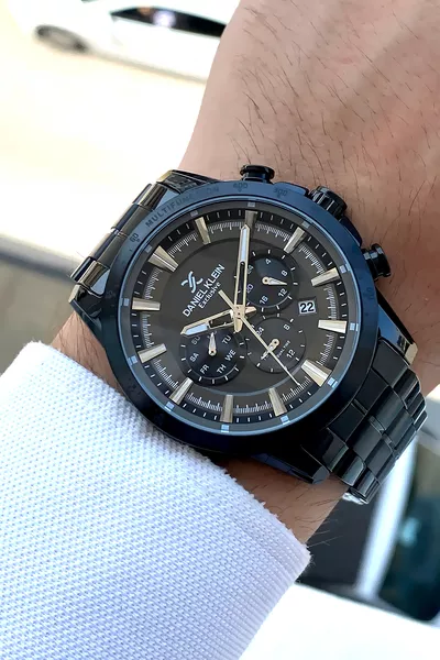 % Bracelet en cuir noir authentique, cadran noir, cadeau pour votre partenaire, montre pour homme avec garantie d’un mois