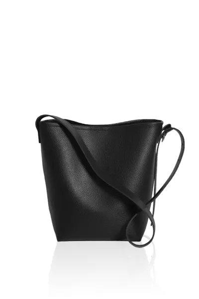 Siyah Çıtçıtlı Bucket Suni Deri  Kadın El ve Omuz Çantası