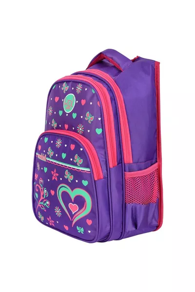 Рюкзак и сумка для еды с рисунком фиолетового сердца для начальной школы 