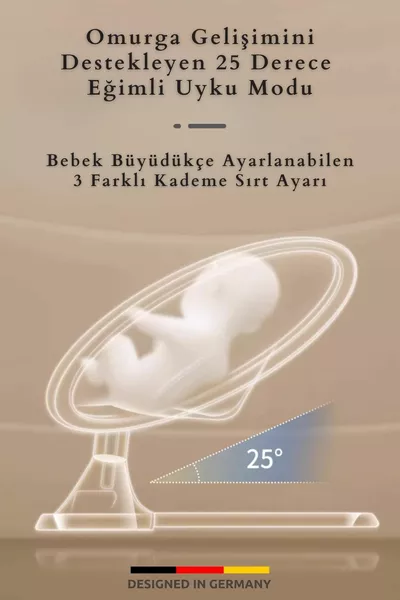 كرسي أطفال كهربائي أوتوماتيكي Eggy Plus يهتز، بخمس سرعات اهتزاز مختلفة، مع ألعاب، فضي-رمادي
