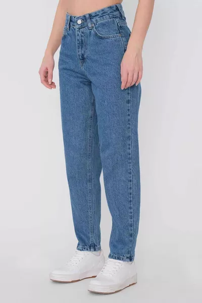 Jeans taille haute maman -1-PNS