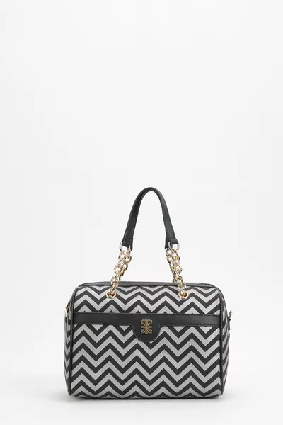 Silver Black Women's Handbag 