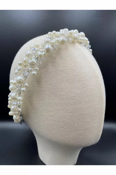 Completely Handmade Crystal-Stoned Stylish and Elegant Wedding and Engagement Bridal Tiara and Hair Accessory