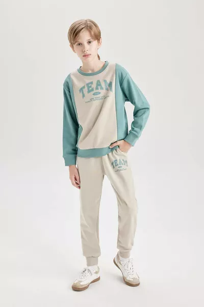 Boys' 2-Piece Set Sweatshirt and Elastic Waist Jogger Pants AU