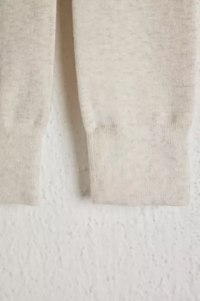 Детские леггинсы экрю с эластичной деталью