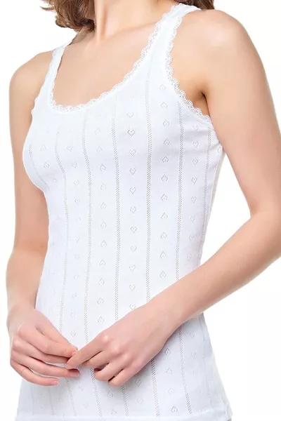 Tkd / Jacquard Breiter Träger Top (6 Stück) | Weiß Neue Saison