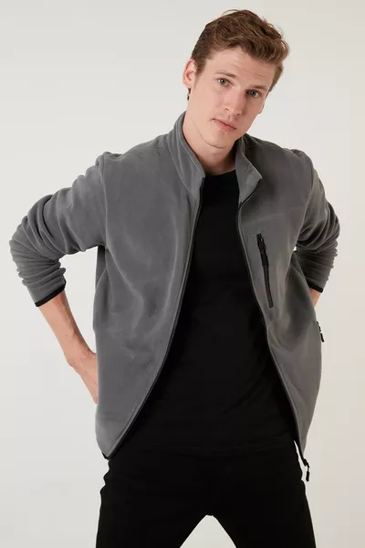 Slim Fit Ritszakken Hoge Kraag Fleece Vest Heren Vest 