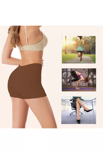 Boxer Modellante e Rassodante Carigna con Taglio Laser, non lascia segni, Colore Caffè