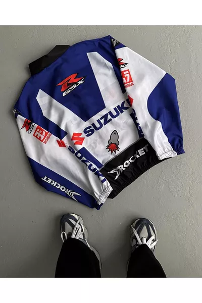 Imperméable et coupe-vent unisexe en tissu parachute blanc avec imprimé numérique