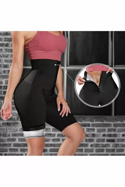 Short da sauna - Modello extra snellente con corsetto a ganci