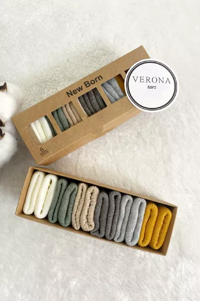 مجموعة جوارب فاخرة للأطفال (ذكور وإناث) 6 قطع مع صندوق هدية