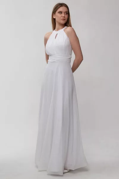 Kadın, Göğüs Pencereli, Simli, Uzun, Dış Çekim, Nikah, Abiye Ve Mezuniyet Elbisesi