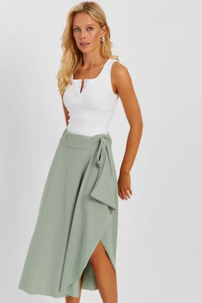 Women's Mint Asymmetrical Skirt 