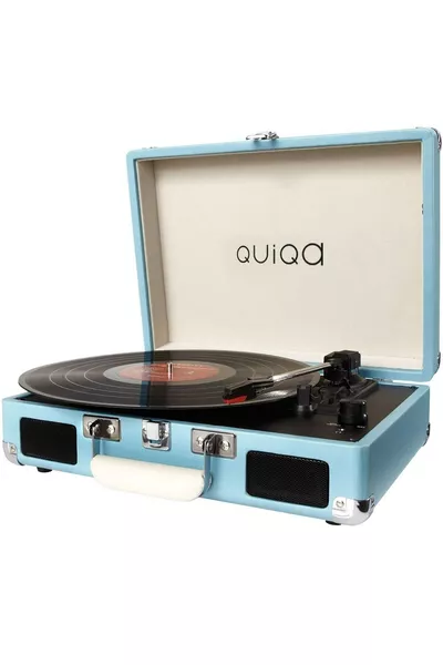HANAMI Blue is a turntable that can play all records, with both Bluetooth and a built-in rechargeable battery