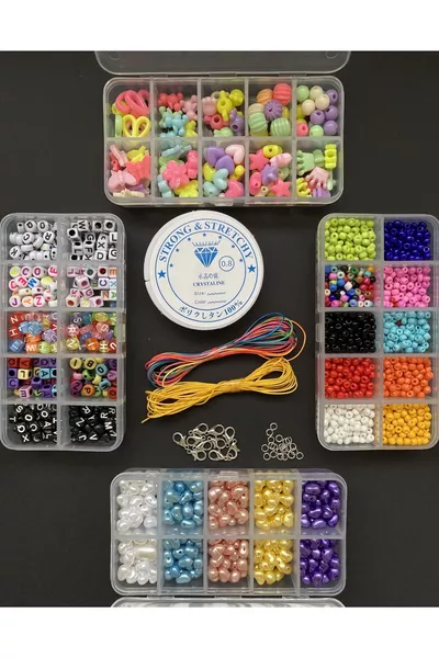 Set per fare gioielli fai-da-te con filo classico, 4 scatole, set per collane, braccialetti e ciondoli per telefono