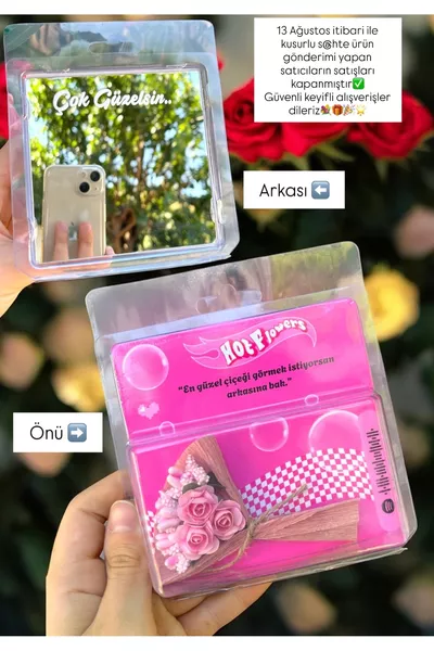 HOT FLOWERS Цветы с зеркалом, букет с цветами для любимого, значимый подарок, невянущие цветы