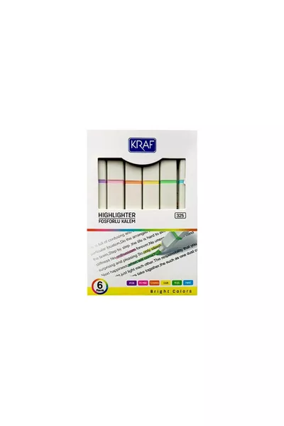 Набор маркеров с плоским корпусом, яркие цвета, 6 штук