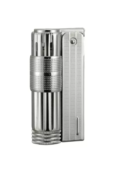 Windproof Gasoline Butane Lighter Silver Gray