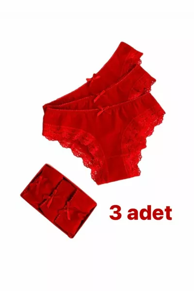 Новый год Кружевной купальник красный 3 штуки