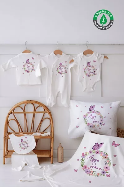 خروج من المستشفى مخصص باسمك  قطع % عضوي بفراشة