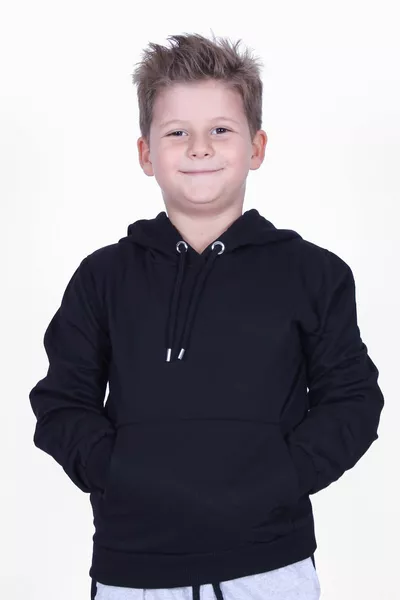 Sweat à capuche garçon avec poche kangourou et imprimé X