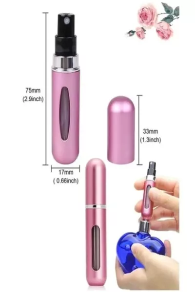 زجاجة عطر صغيرة قابلة لإعادة التعبئة.